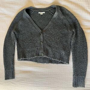 Gray Women's Button-Up Sweater